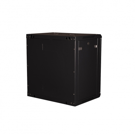 Шкаф 19" телекоммуникационный настенный, 12U 635x600х450 мм, дверь металл, черный